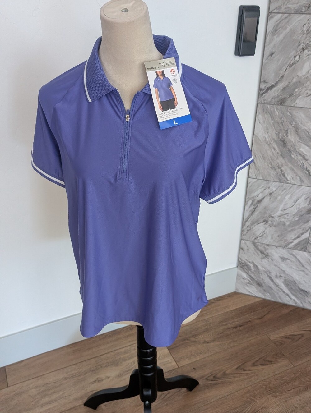 Mondetta Lavender Short-Sleeve Half-Zip Polo